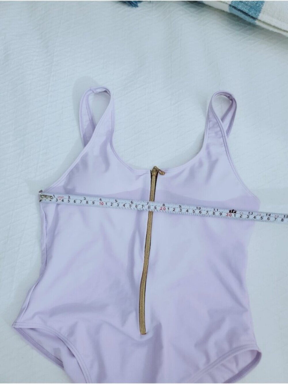 Cool Lilac Padded Cheeky High Cut Swimsuit with Zip Front - Picture 15 of 15